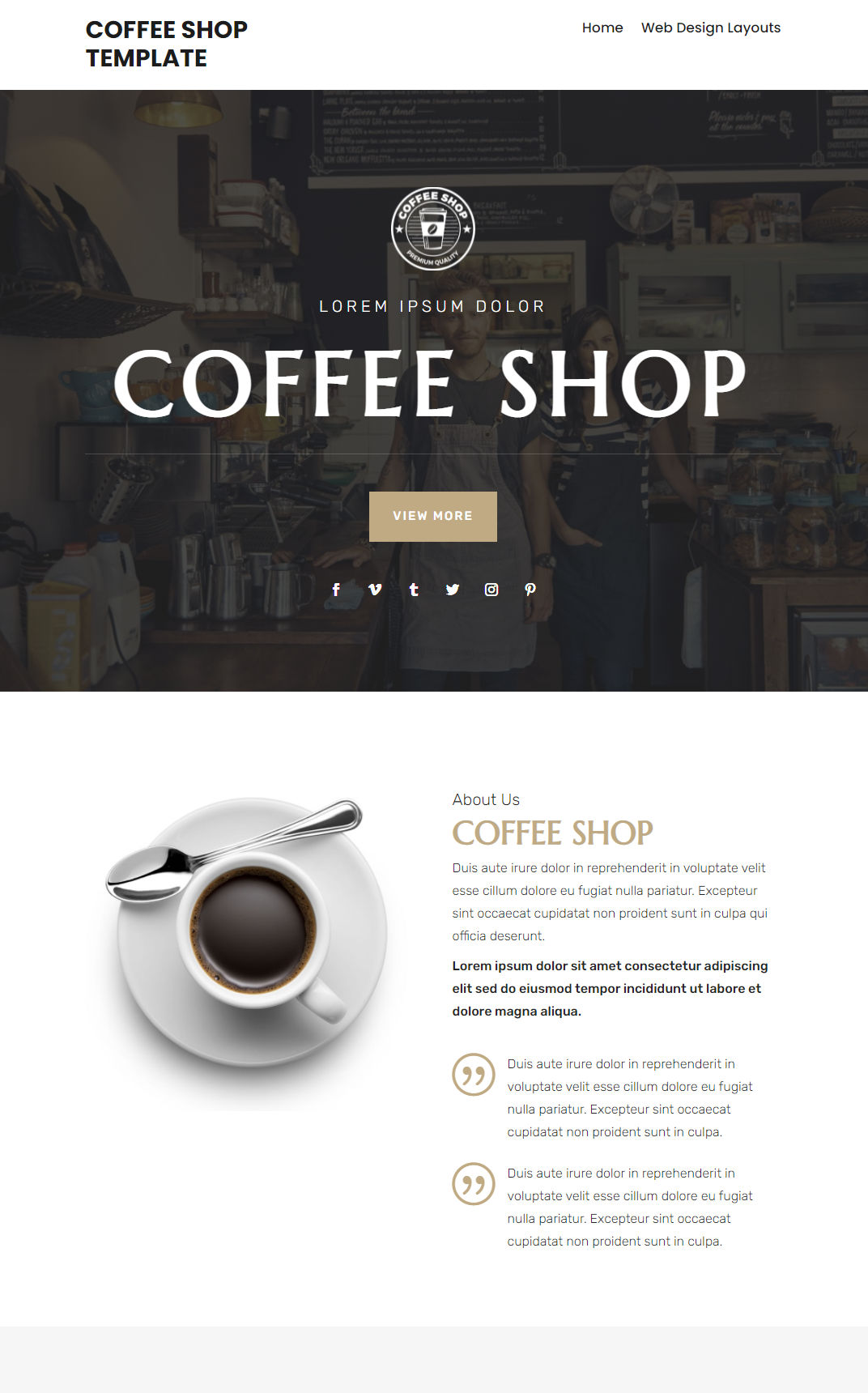 10106 – Coffee Shop Website Design