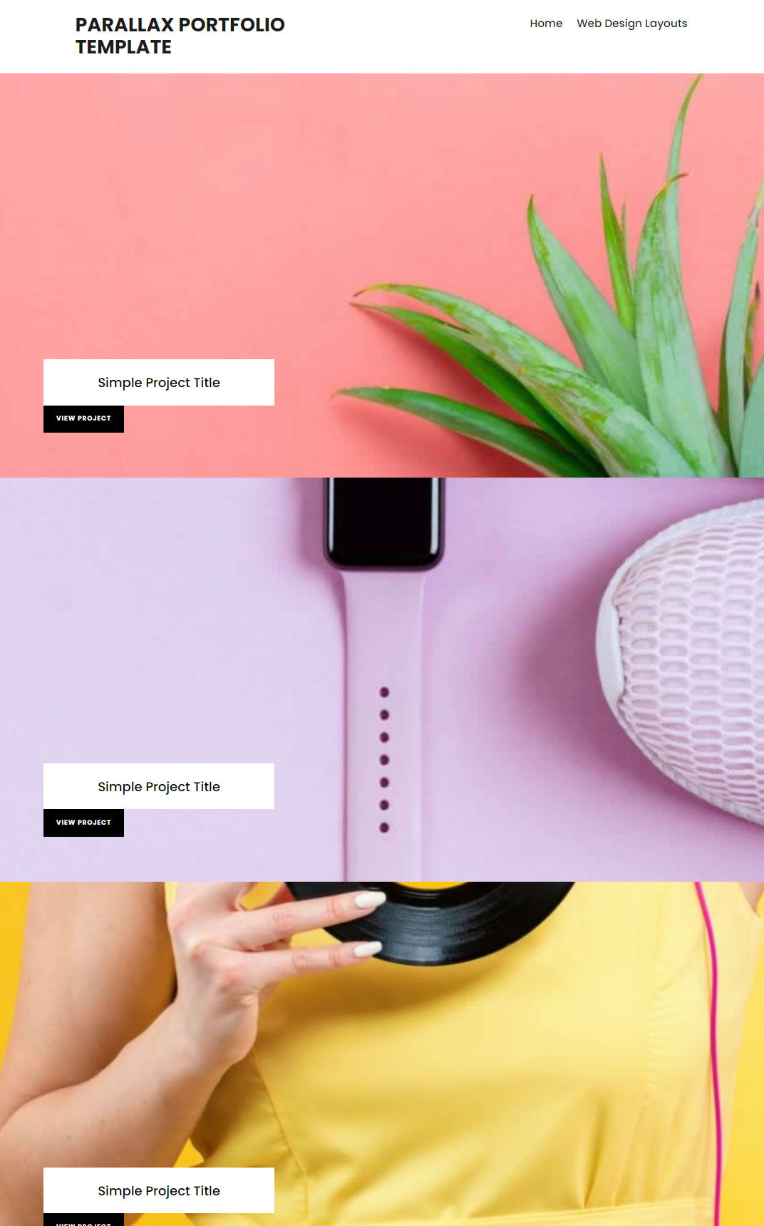 10351 – Parallax Portfolio Website Design