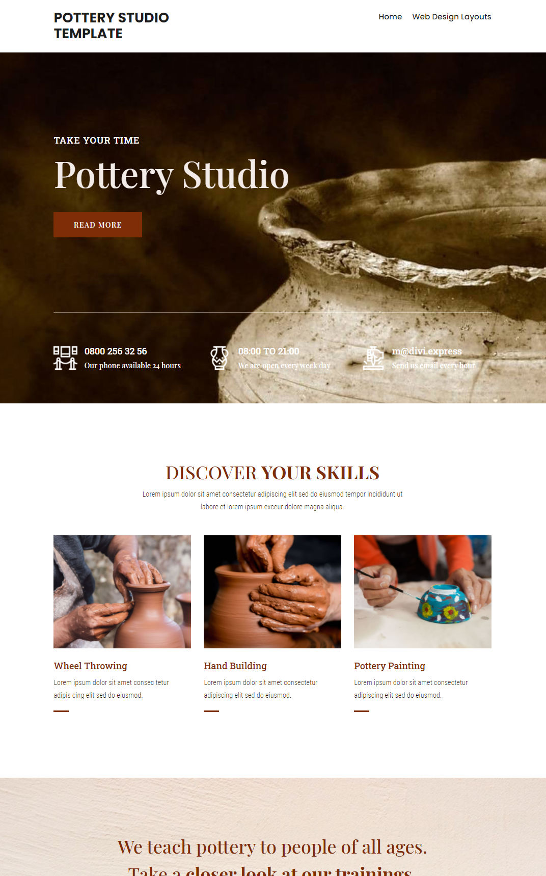 10379 – Pottery Studio Website Design