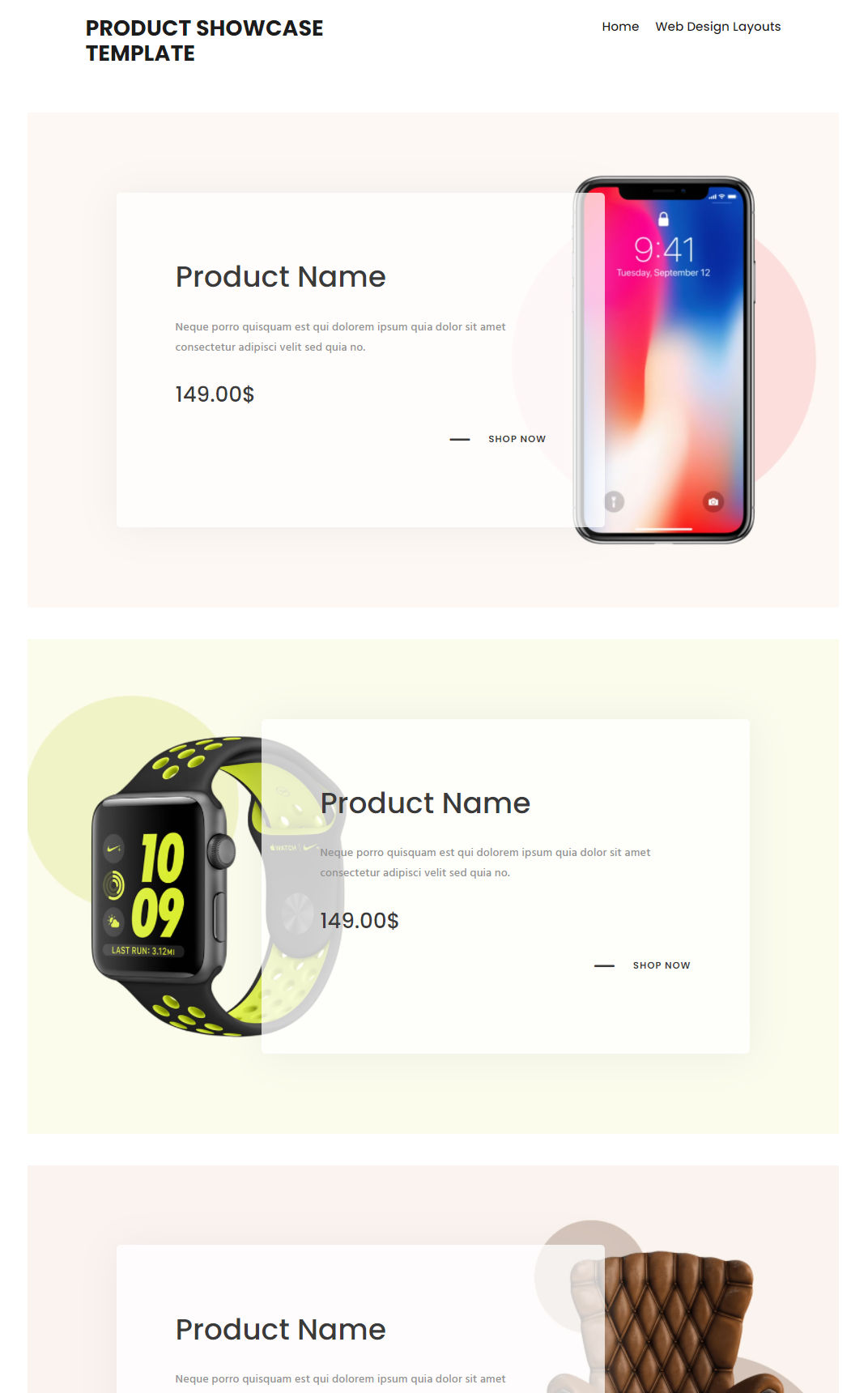 10381 – Product Showcase Website Design