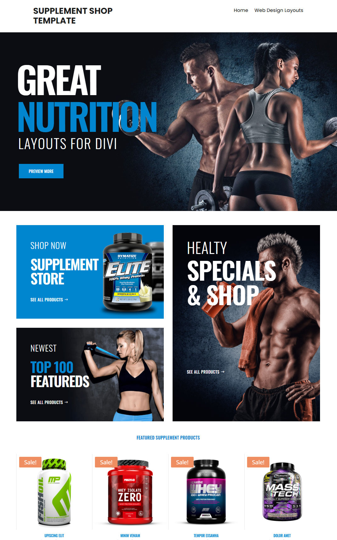 10451 – Supplement Shop Website Design